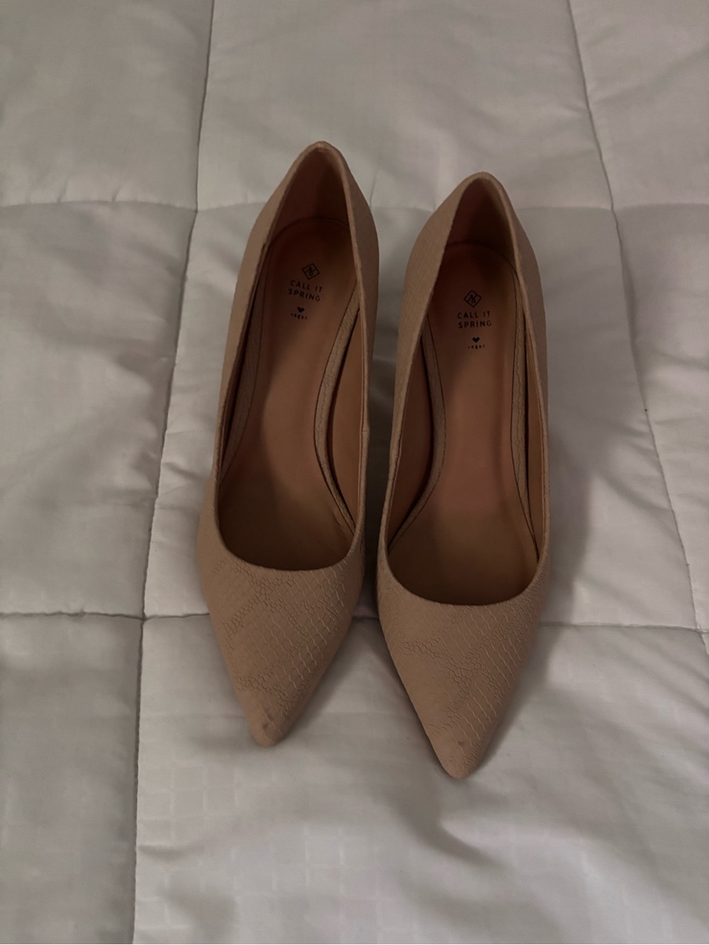 Call It Spring Beige Pointed-Toe Pumps